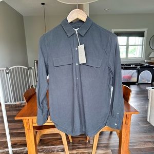 Everlane BlackThe Washable Silk Relaxed Shirt Button Up Blouse Size 0 NWT